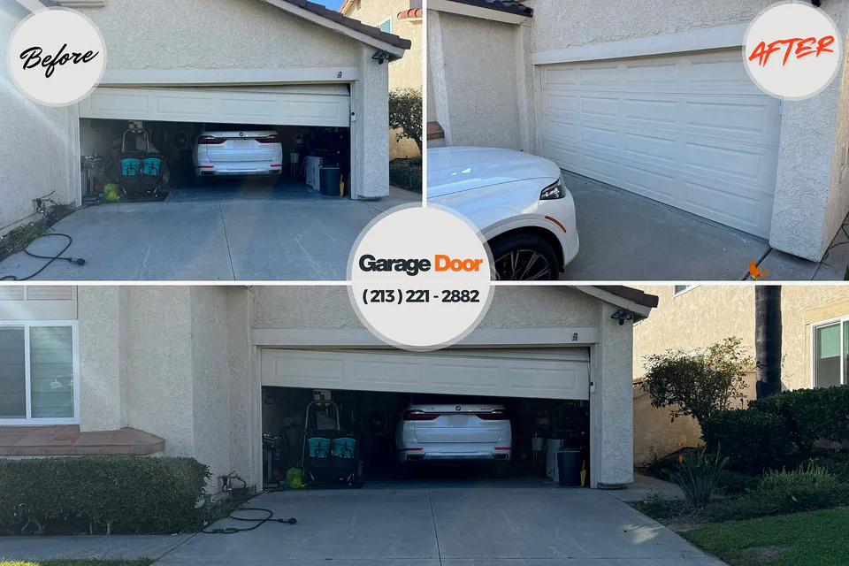 Before and after: garage door repair Ucon, ID